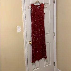 Red floral dress